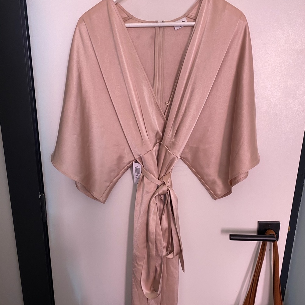 Aritzia blush pink silky kimono dress